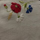 Napperon ancien broderie fait main 52x35cm