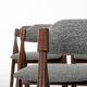 Set of 6 vintage dining chairs in grey bouclé