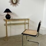 Old golden brass console Italian design Milo Baughman for Morex 1970s vintage