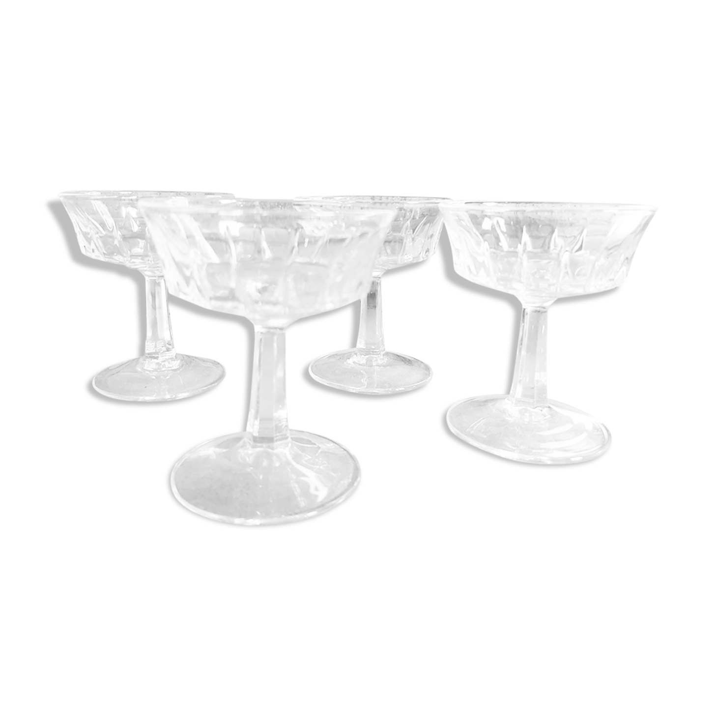 Set of four vintage French glasses for liquor