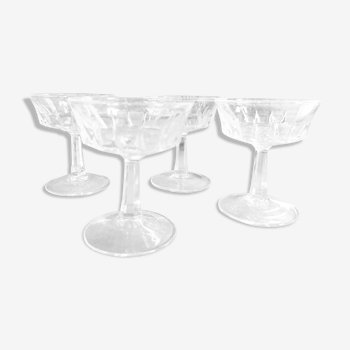 Set of four vintage French glasses for liquor