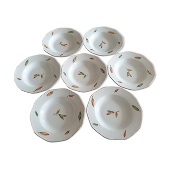 Set of 7 old plates