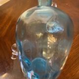 Night carafe in blue tones waffle glass with cabochon early 20th century