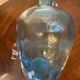 Night carafe in blue tones waffle glass with cabochon early 20th century