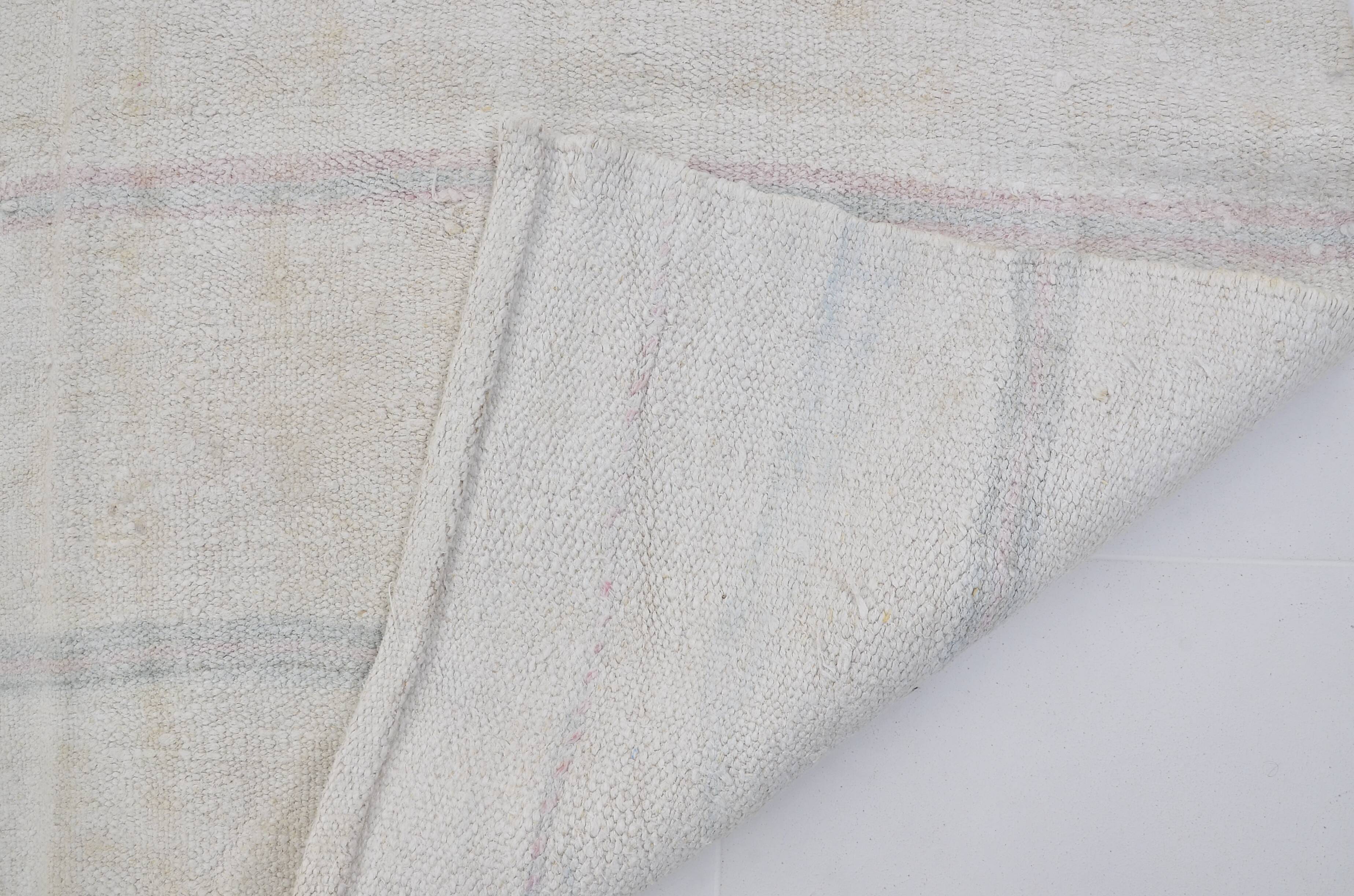 Stripe Neutral Vintage Hmep Kilim Rug sku 3678