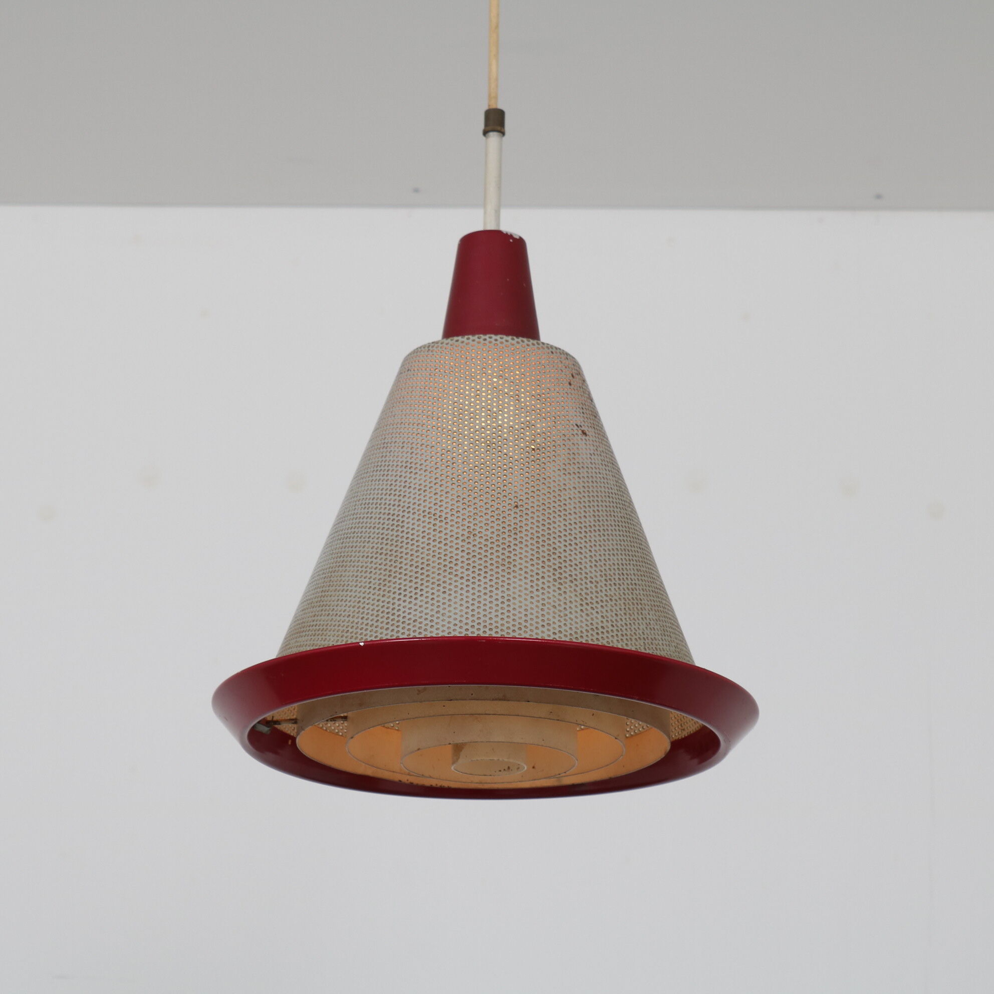 “Perfolux” hanging lamp by Hiemstra Evolux, Netherlands, 1950
