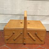 Wooden sewing basket