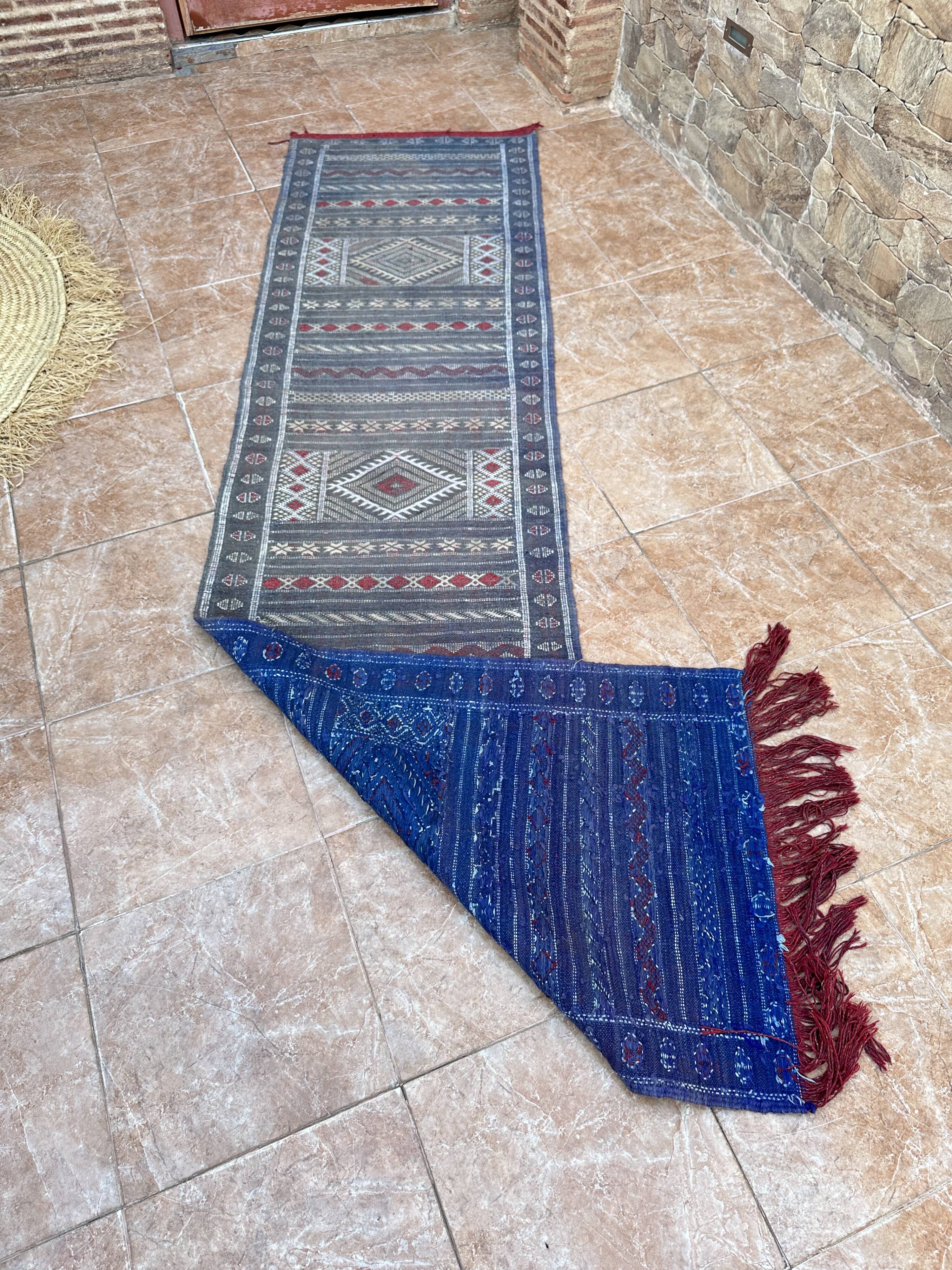 Traditional Berber handmade Moroccan Tiffany hallway rug