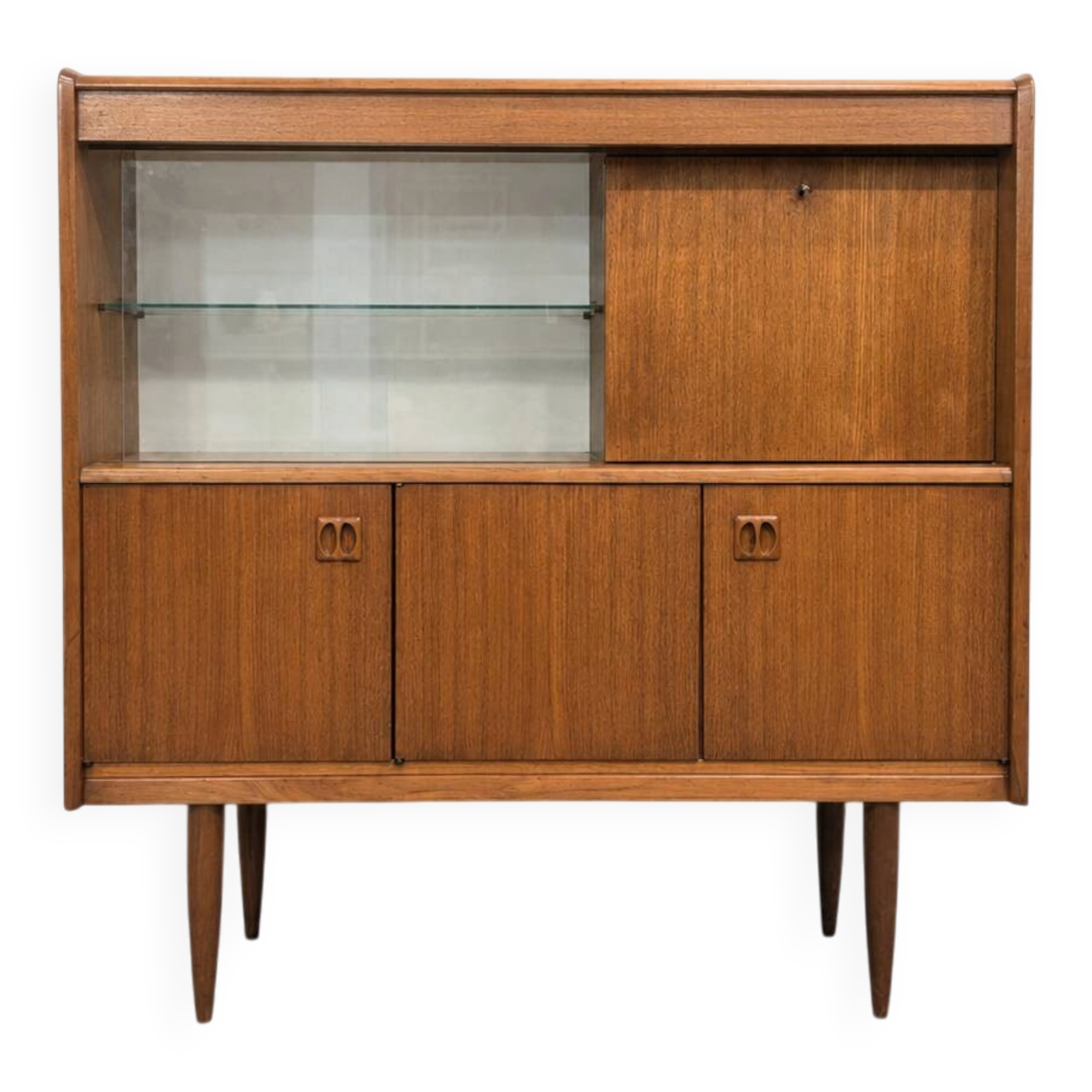 Vintage Scandinavian highboard in teak, 1960s.