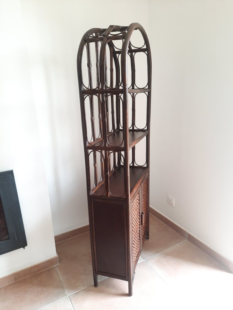 Vintage rattan shelf