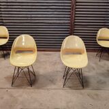 Set of 4 beige chairs by Miroslav Navràtil by Vertex