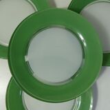 4 flat plate Duralex green Vintage