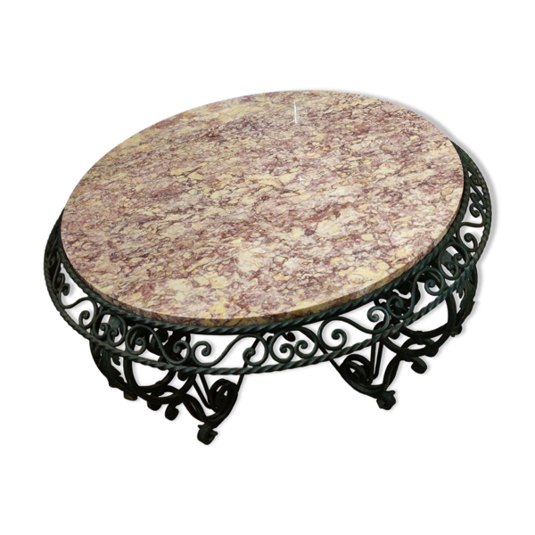 table basse vers 1940/50 en fer forgé