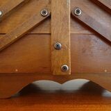 Sewing basket to lay vintage wood