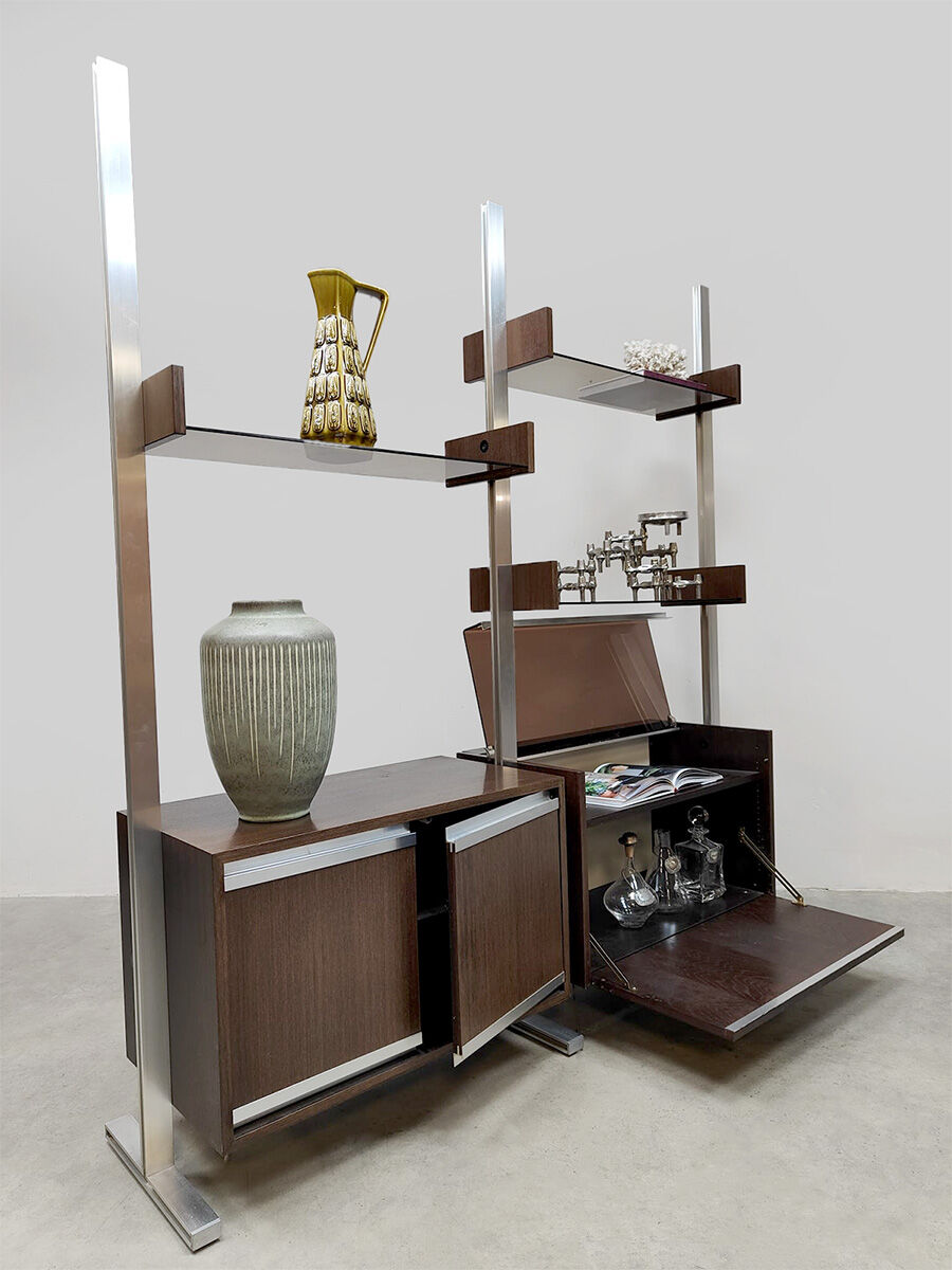 Vintage modular bookcase cabinet Michel Ducaroy Ligne Roset 1970