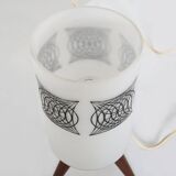 Mid-century sixties table lamp with opaline glass shade, France