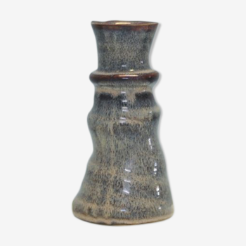 Vase vintage en céramique bleu et marron du Danemark