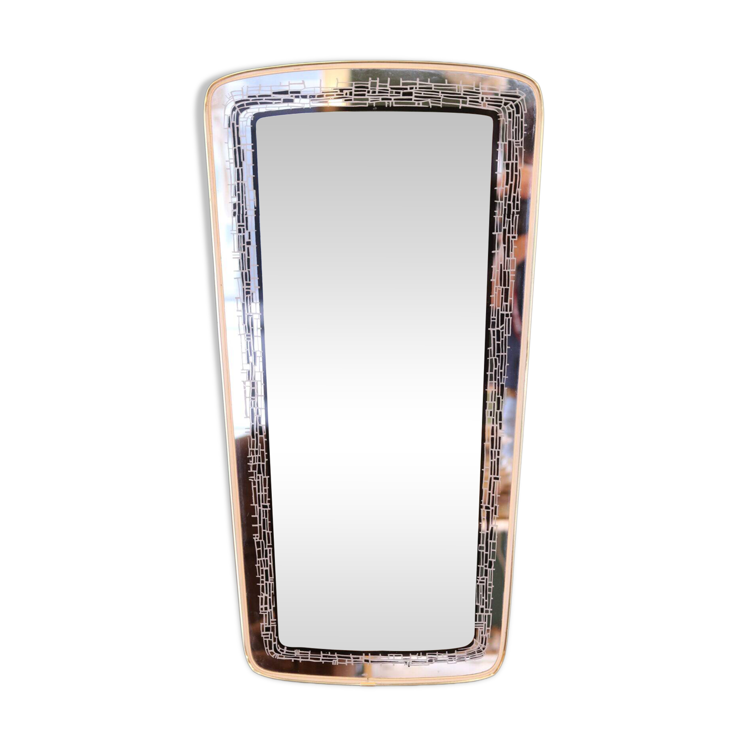 Large 1950s rear-view mirror
