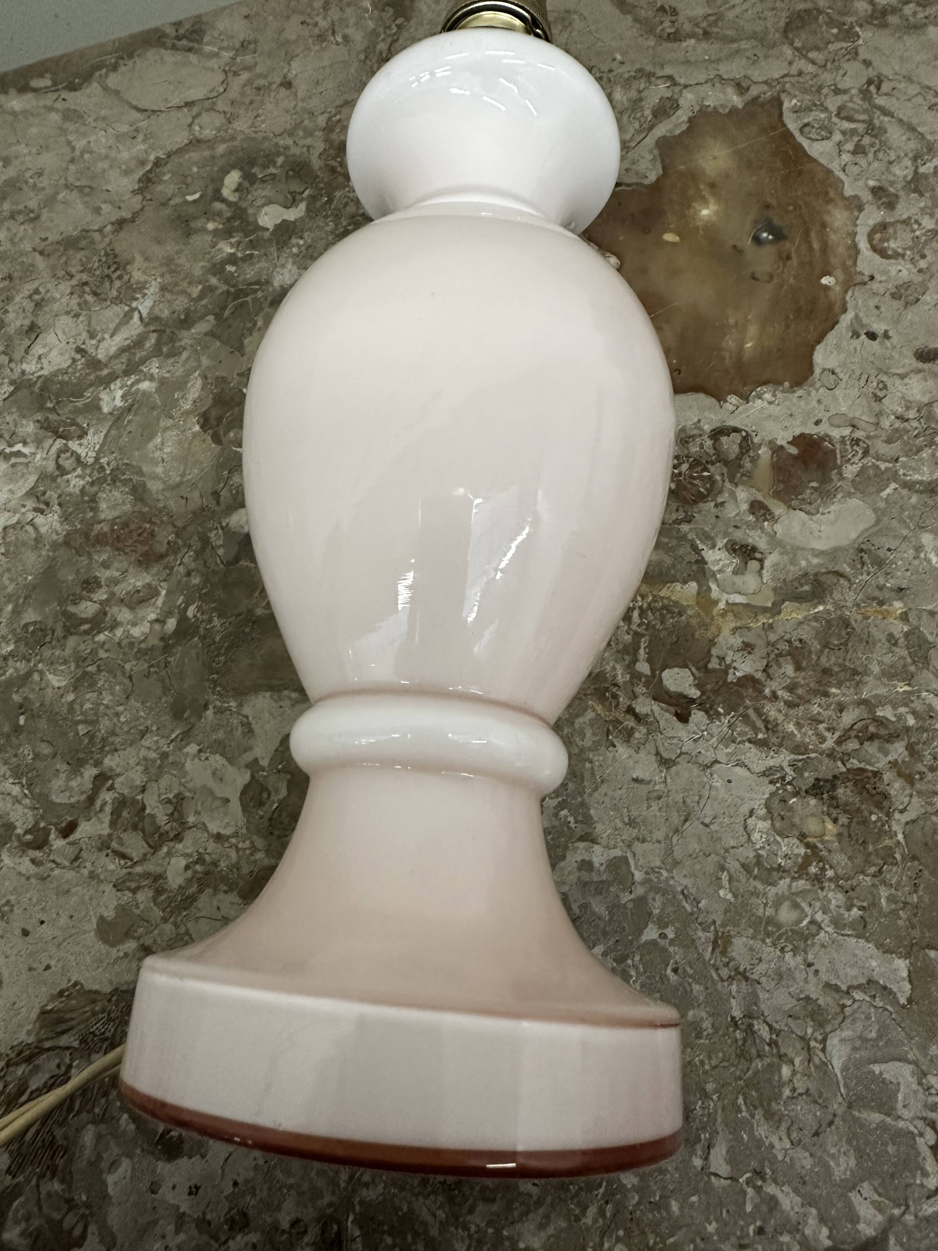 Vintage 70´s Lamp Base in Pink Opaline - H 28 cm - Italy