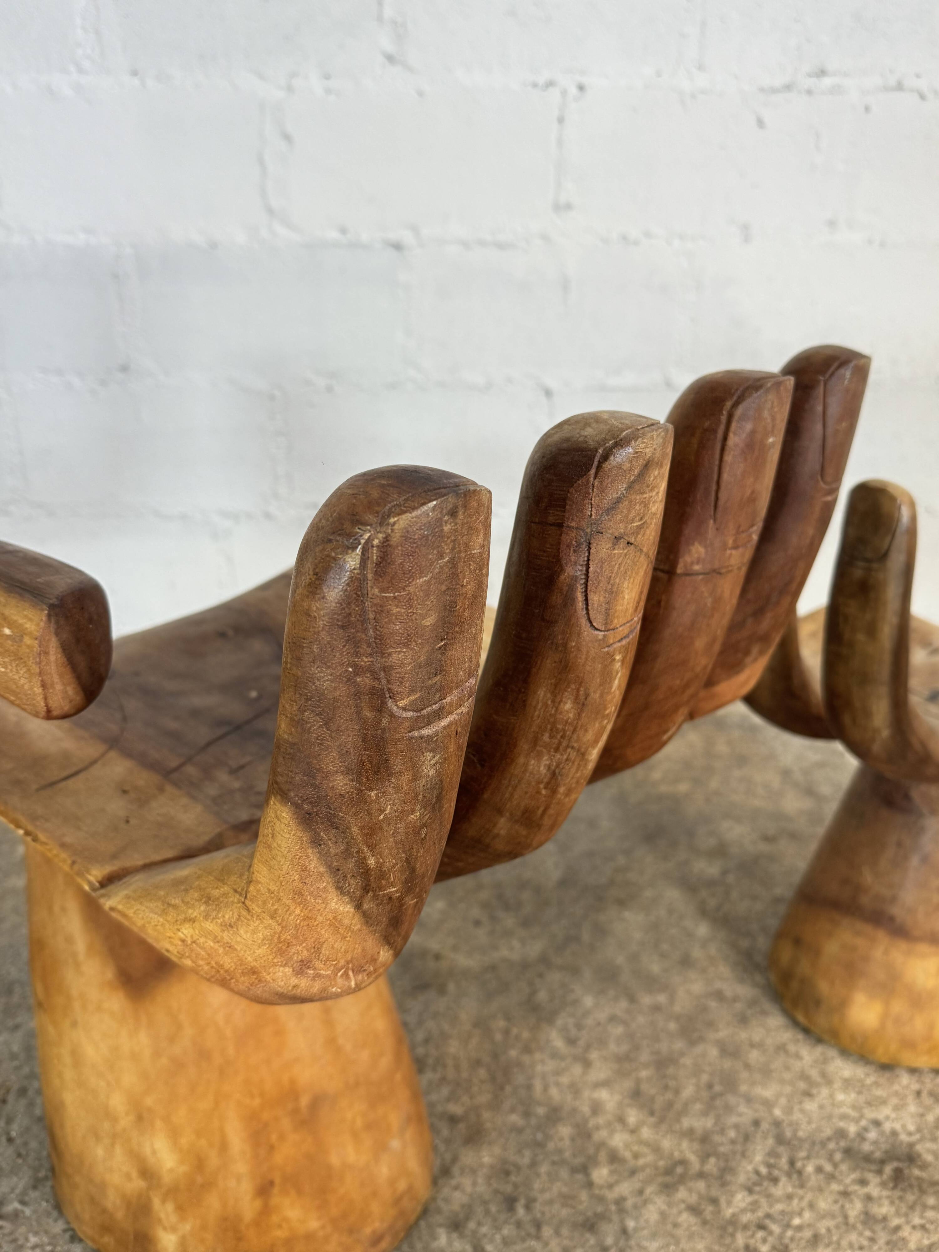 Hand carved chairs in the Pedro Fiedeberg style