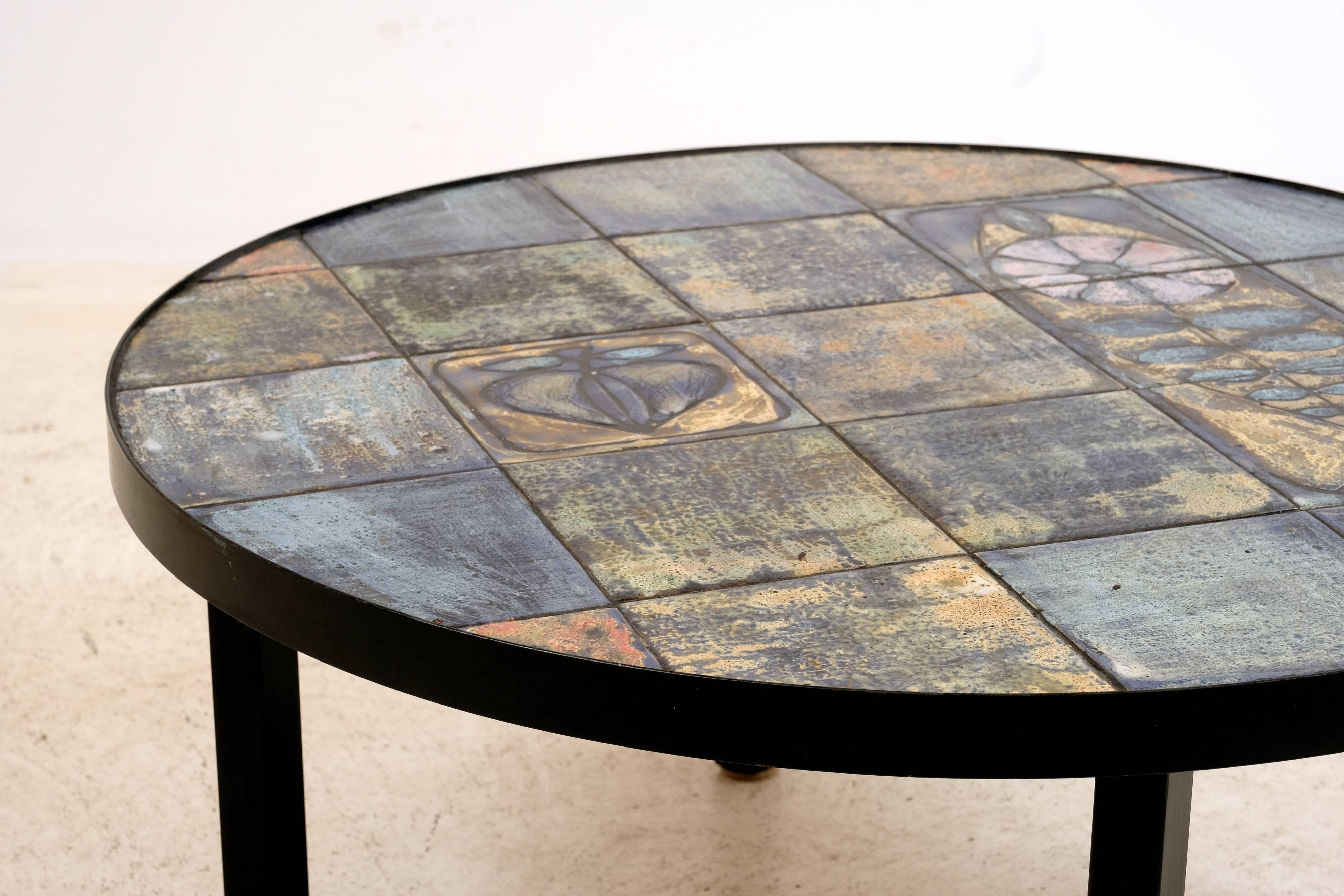 1960s glazed ceramic coffee table