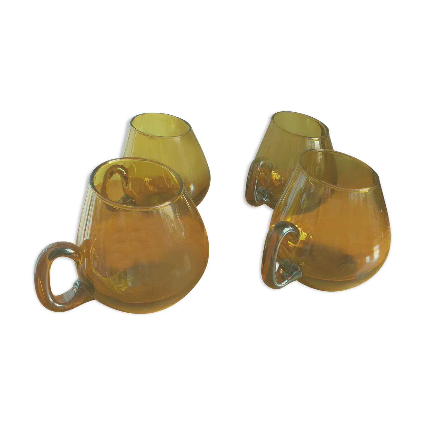 Coffee cups, brown tinted glass mug from the 70s