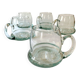 5 bubble-blown glass beer mugs