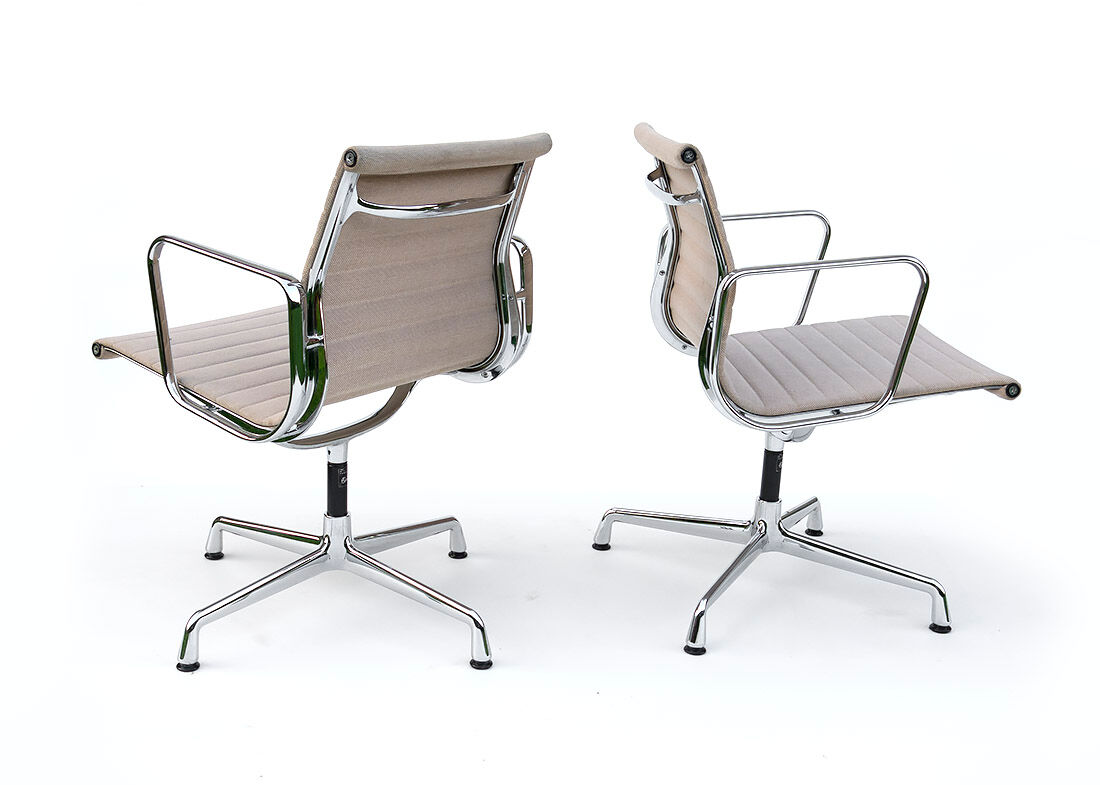 Pair swivel armchairs Vitra Aluminium Chair EA 108 design Ray & Charles Eames 60s 70s
