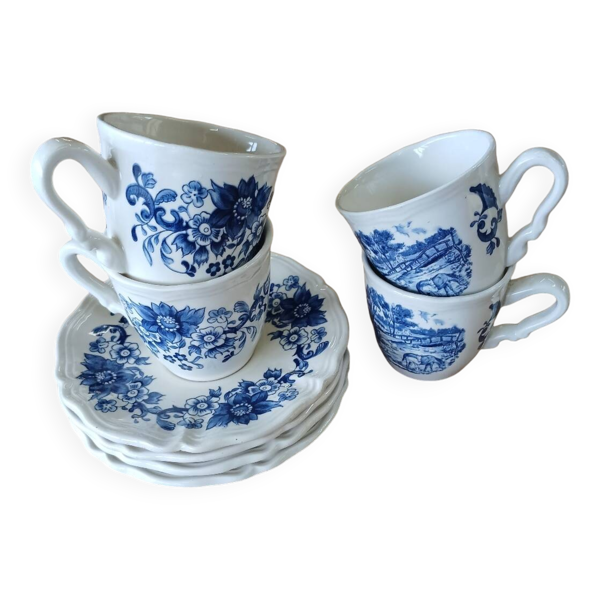 4 tasses et soucoupes anciennes