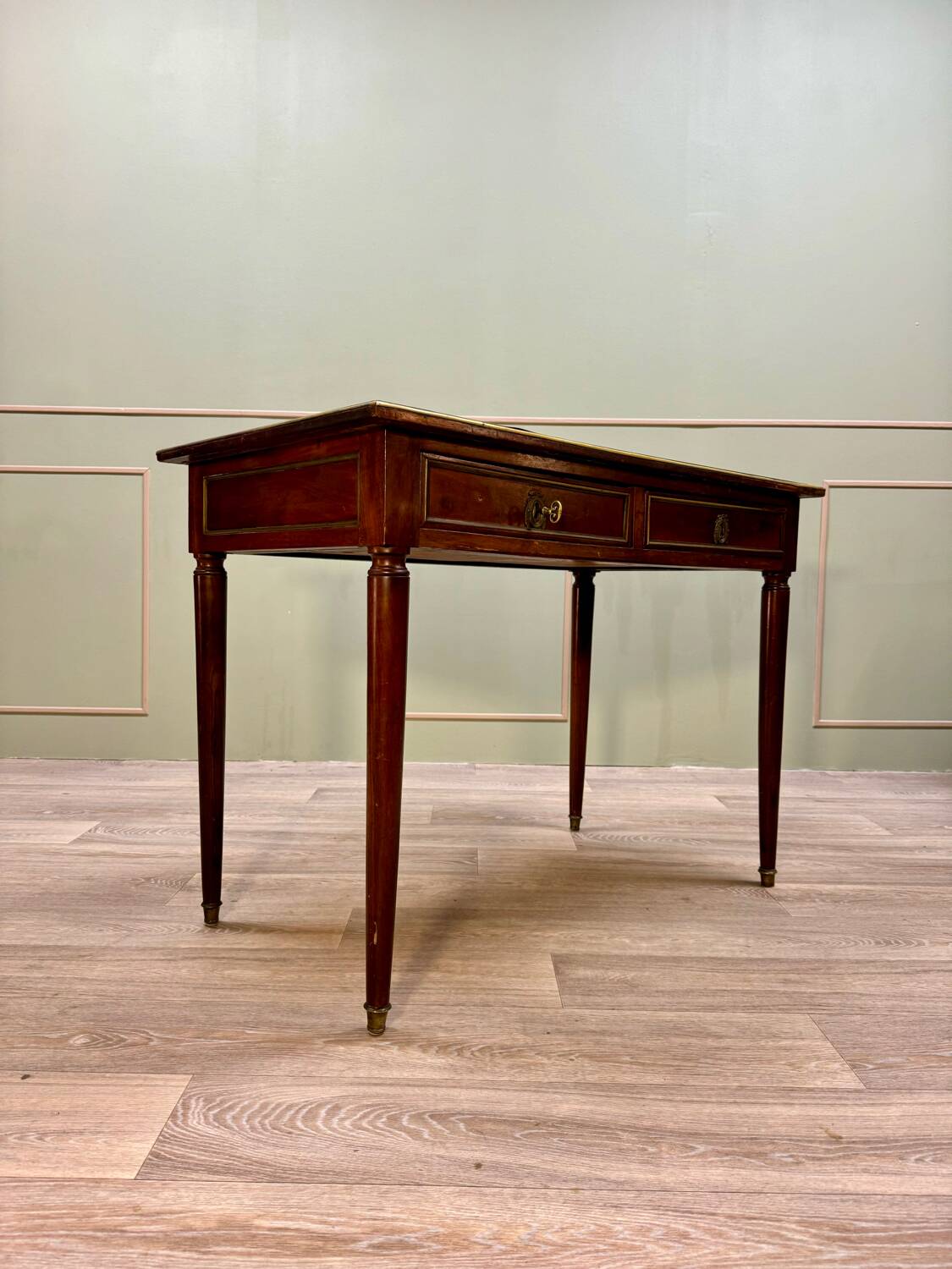 Flat Mahogany Desk From Directoire Period XVIII Eme Century
