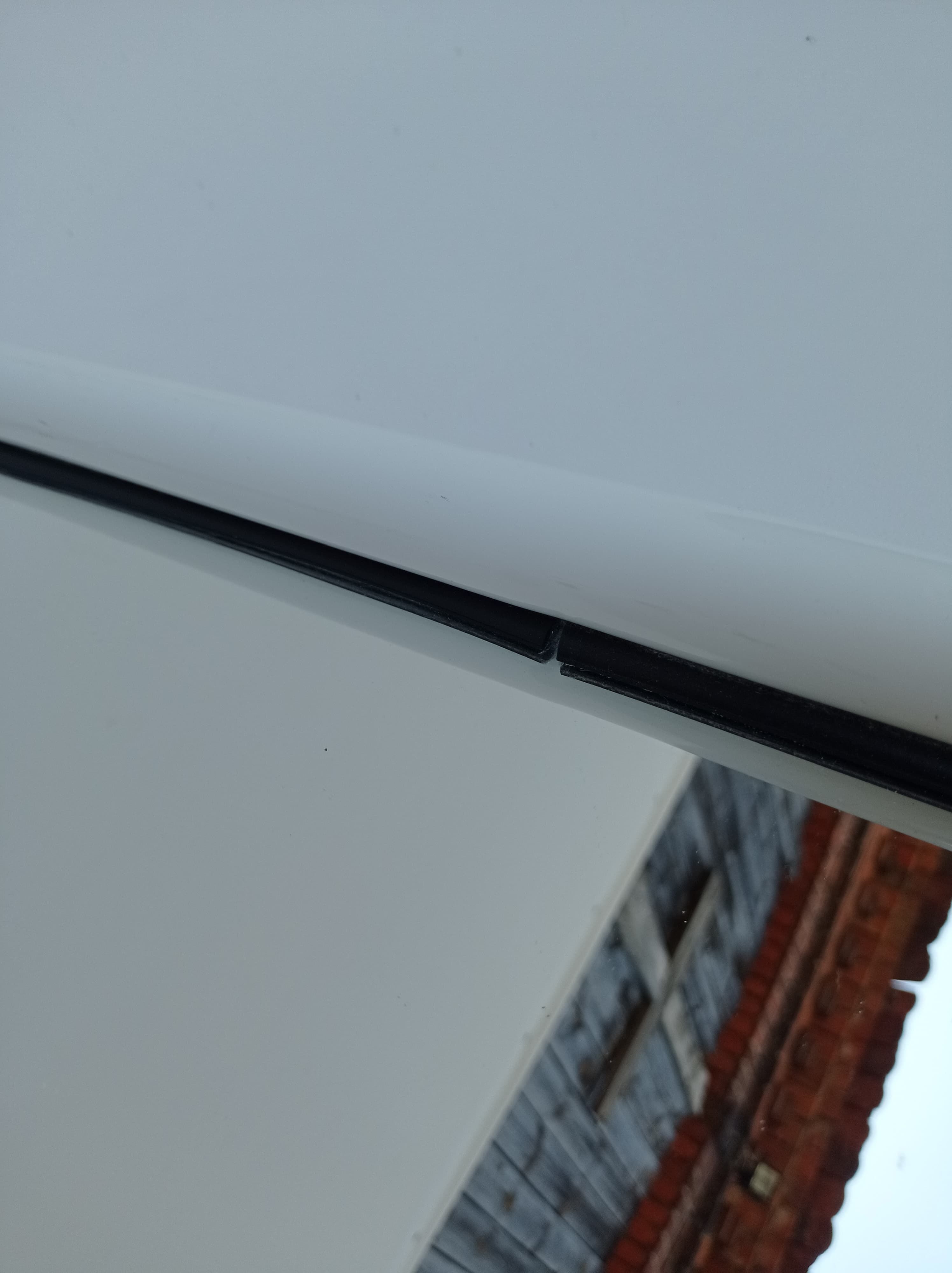 Square mirror in a white metal frame, 1970s