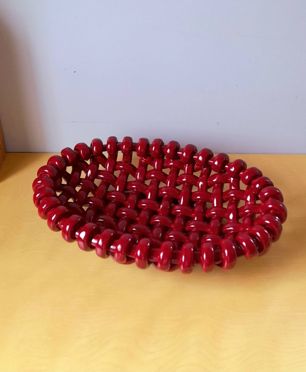 J.Massier Vallauris braided fruit bowl