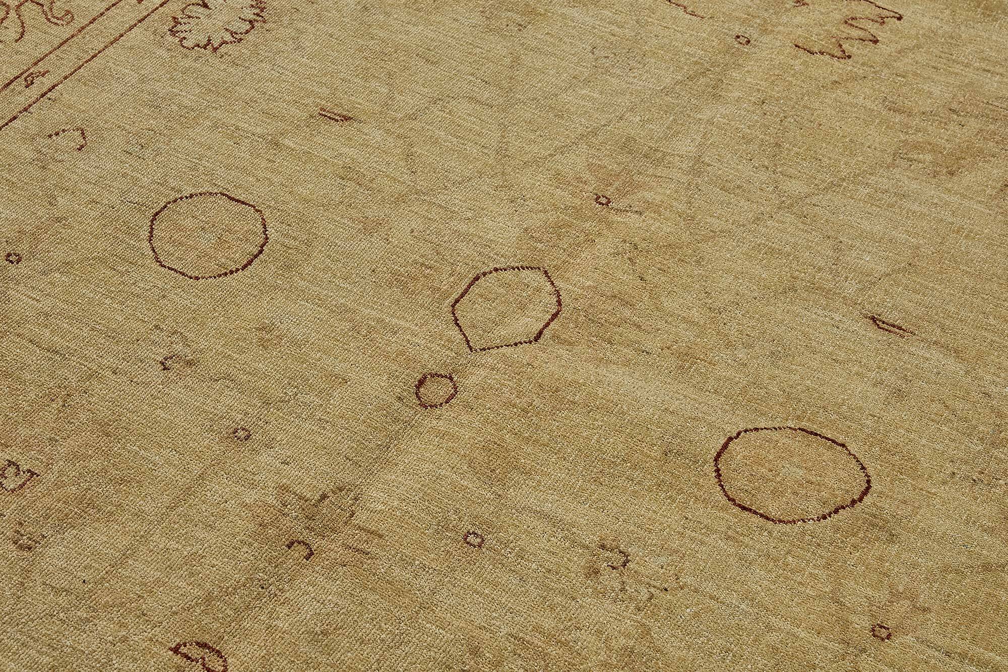 Turkish Handknotted Wool Oushak Rug 188 cm x 274 cm