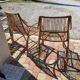 Pair of vintage rattan armchairs