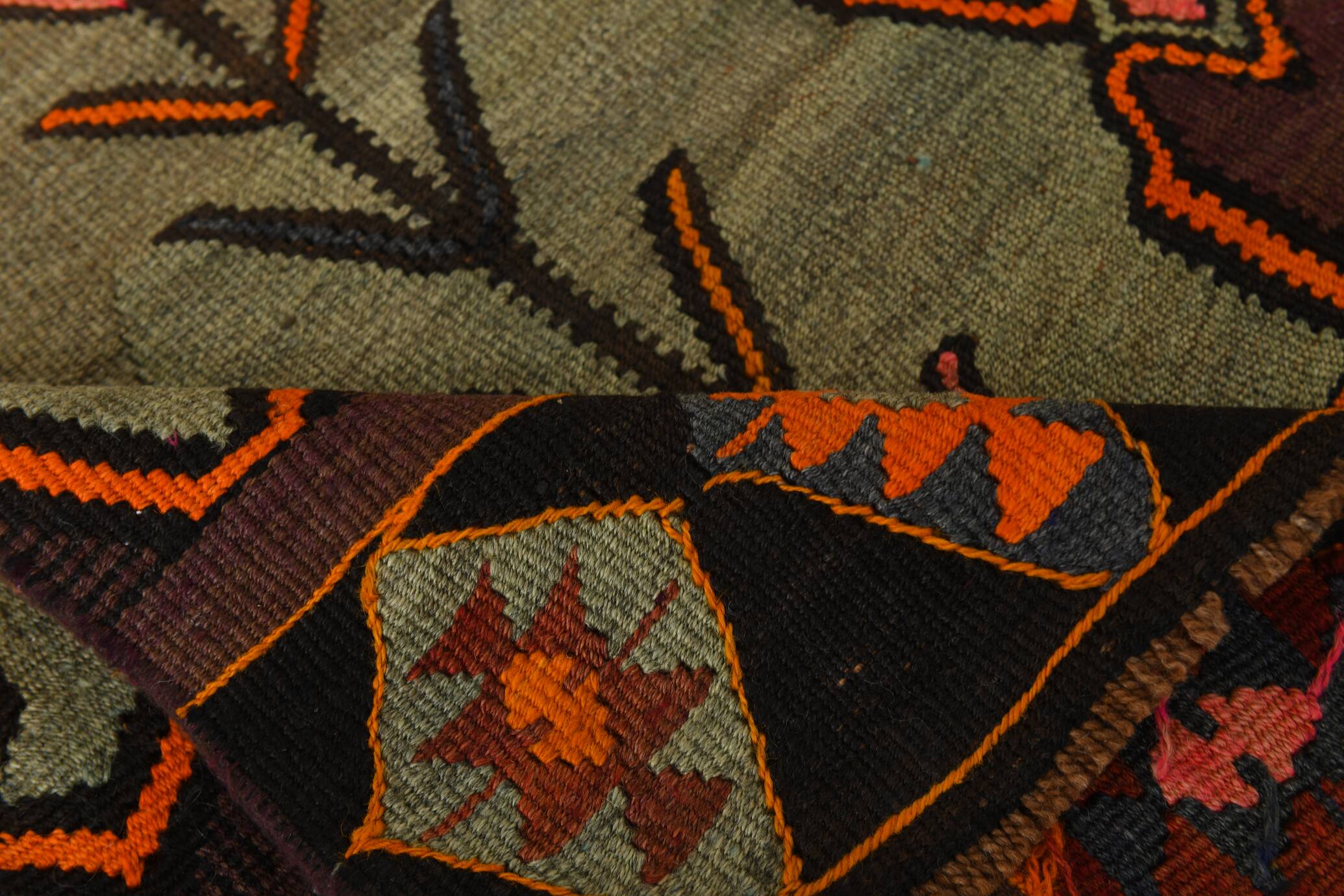 Tapis de couloir Kilim vintage pour escalier ethnique, 99x428 cm