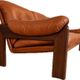 Vintage Swedish mid-century 3 person sofa in cognac leather, 1970s
