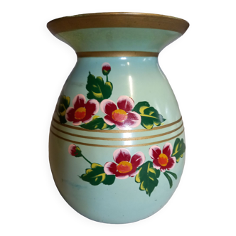 Vase vintage verre peint années 50