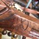 Pair of wooden chairs in Louis XV style Dufin 19th century stamp