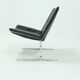 Set of 2 Danish lounge chairs by Kebe Møbler model Eagle with black leather.