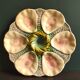 Rare antique French Oyster Plate in Majolica, faïence rustic Provençal