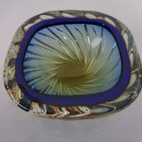 Blue Brown Sommerso Murano Glass Bowl or Ashtray by Flavio Poli, Italy, 1960s