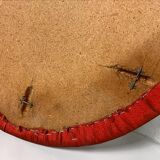 Vintage oval orange mirror seventies 46 X 80 cm