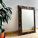 Carved wooden mirror