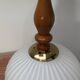Vintage Scandinavian pendant light in white pleated opaline