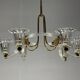 Venetian Murano Glass and Brass Chandelier Circa 1950