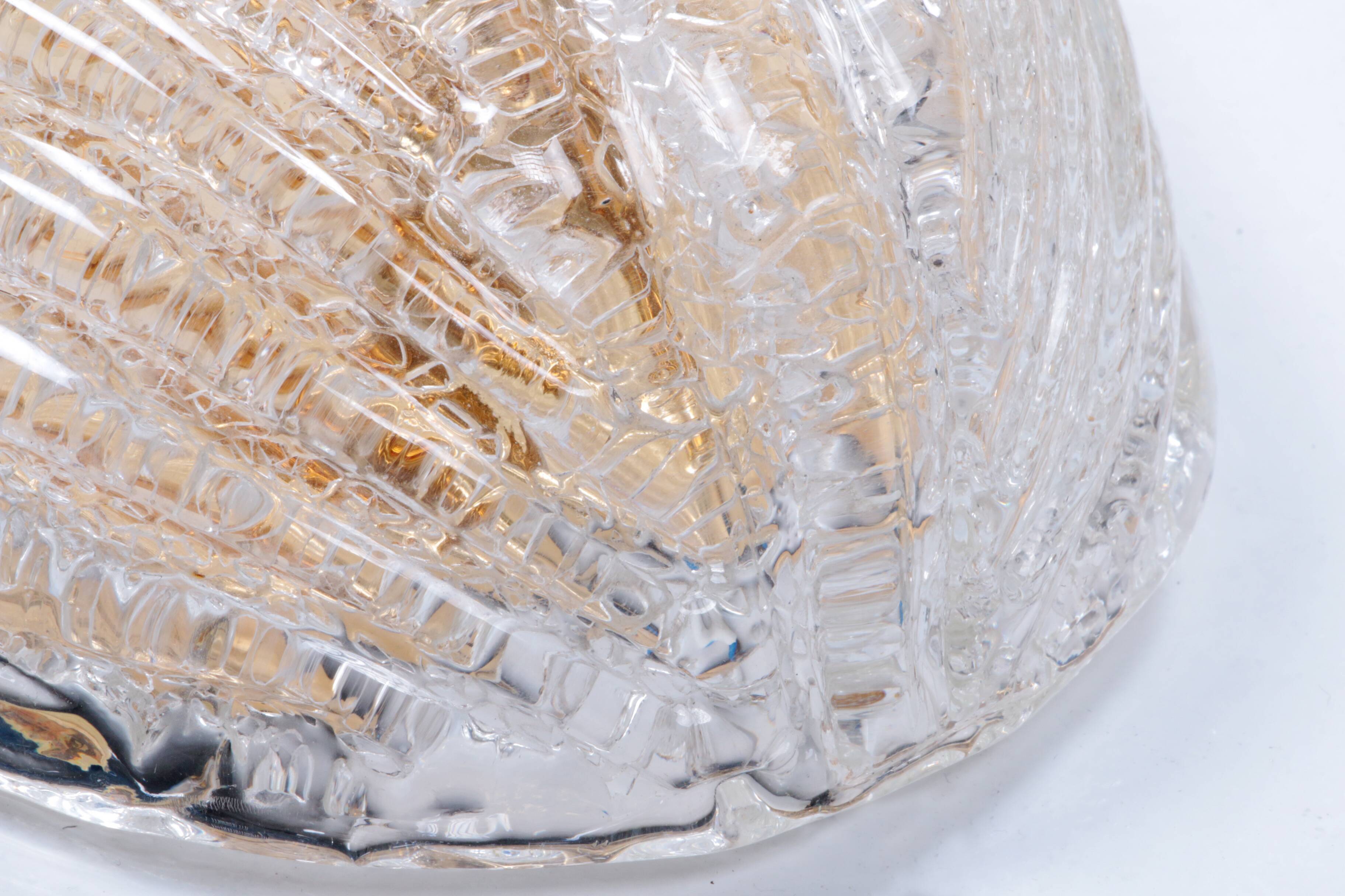 Set of 2 Murano Glass wall lamps by Venini, 1970 Italy.
