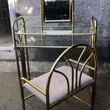 Golden dressing table and armchair