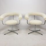 Set of 2 round armchairs, 1970's