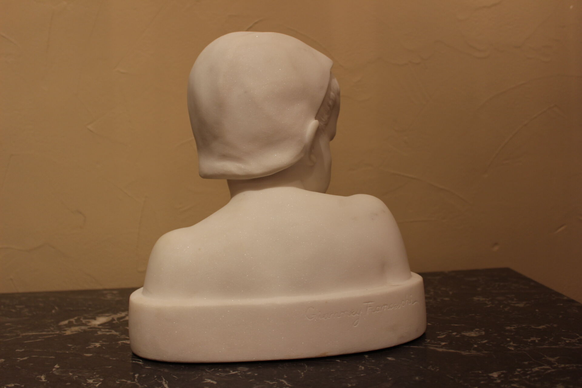 Marble bust of child