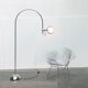 Chrome metal arc floor lamp Space Age mid-century by Cosack, 1960s